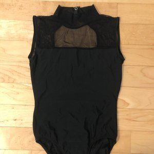 Eleve High Neck Leotard with Mesh